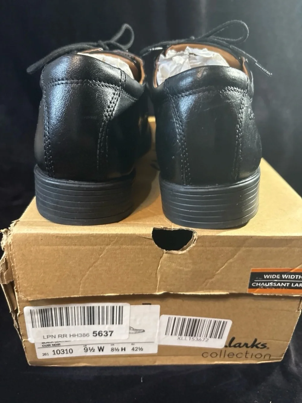 Clarks Men's Black Leather Lace-Up Oxford Dress Shoes NIB Business Casual Preppy